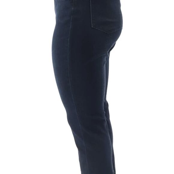 Issac Mizrahi True Denim Ankle Jeans Back Slit Hem Dark Indigo 2 New - Picture 3 of 7